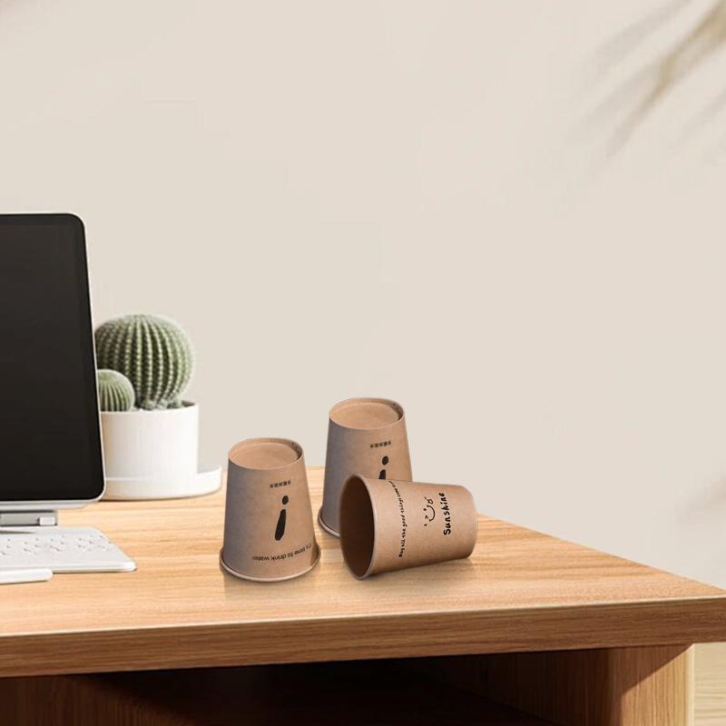 50pcs Anti-scalding Home Office Supplies Coffee Cups Simple Disposable Paper Cup Milk Cup Kraft Paper Cups 4 Mixed Types 250ml/9oz