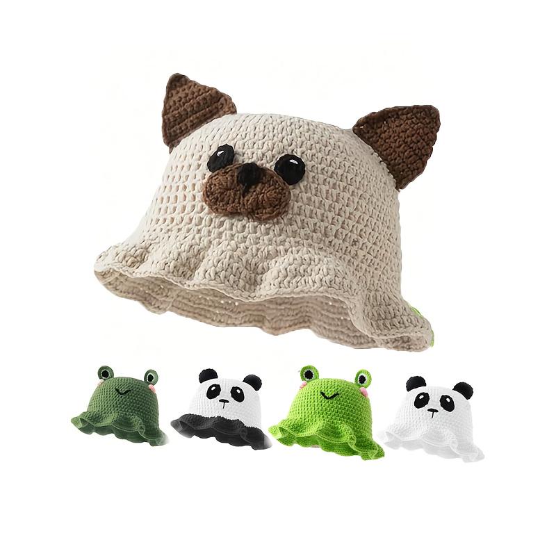 Neutrální ručně háčkovaná pletená čepice s roztomilýma ušima v hip rybářském stylu na párty s volánky hip-hop cosplay