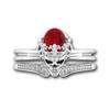 Women Skull Rings Inlay Unique Punk Ring Beautiful Skeleton Jewelry Collection**