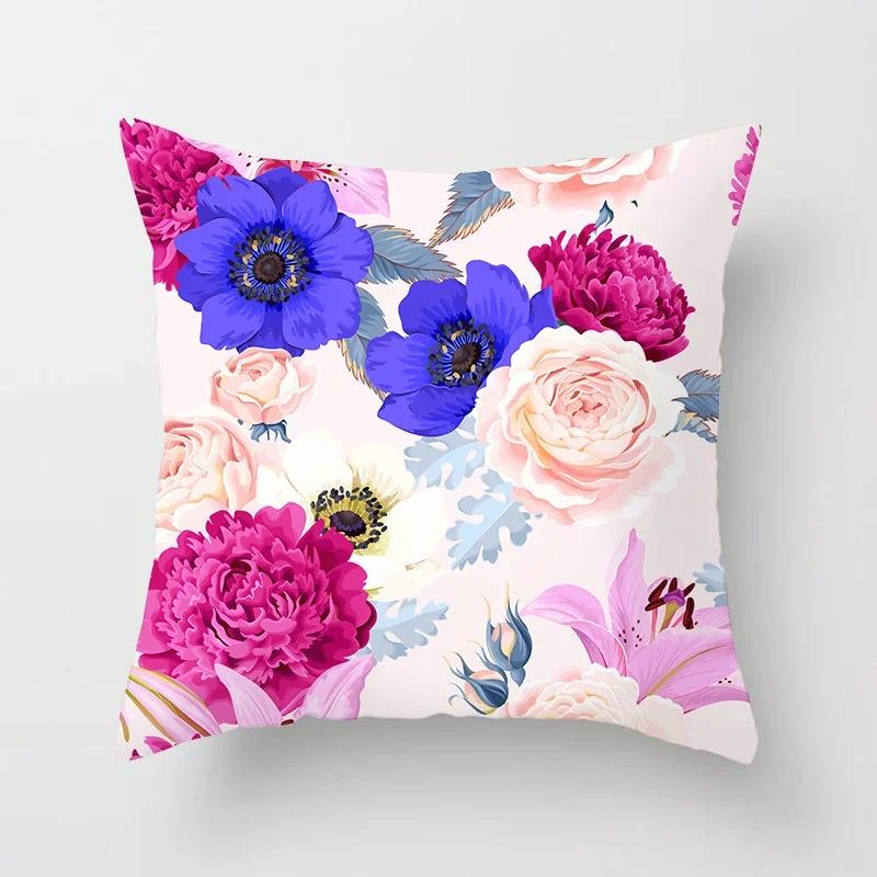 Wzór Kwiatowy Dekoracyjna Poszewka na Poduszkę Poduszka Poszewka Poliester Poduszki Ozdobne Dekoracja Domu Poszewka
