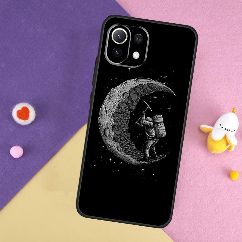 Aesthetic Space Moon Astronaut Case For Xiaomi 15 13 14 Ultra 14T 11T 12T 13T Pro POCO X7 Pro X3 X5 X6 F5 F6 M6 Pro Cover