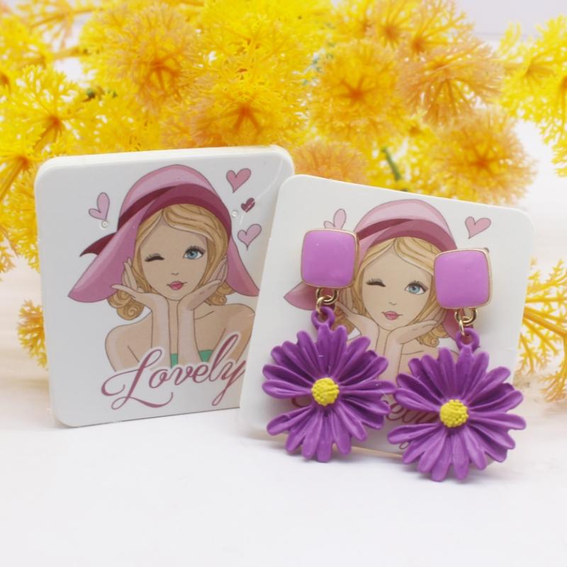 100pcs New Color Printed Earring Card 5x5cm Handmade Jewelry Packaging Card