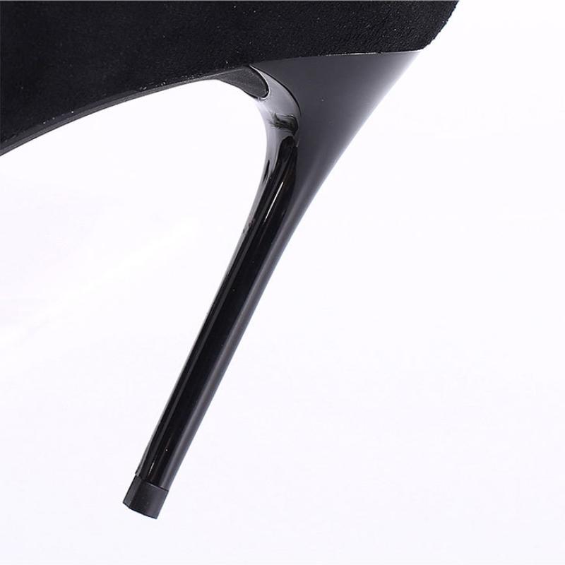 Moda Gorące Kozaki Elastyczne Kozaki ze Szpiczastym Noskiem Cienkie Obcasy Kobiety Czarne Kozaki Zimowe na Kostkę Zapinane na Zamek Chelsea Botines De Mujer 2025 Zapatos De Mujer