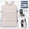 Solid Color Laptop Backpack: Large Capacity, Casual Business Travel Bag