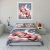 Cute Teddy bear sleeping on clouds Print Bedding Set 1 Duvet Cover 2 Pillowcases for Adult and Children Luxury Gift Full Size