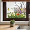 Spring Flower Cluster Butterfly Outdoor Balcony Glass Display Case Window Sticker