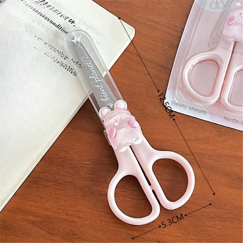 1 Pc Cute Mini Scissors Stationery for Student Lovely Cartoon Animal Bear Rabbit Paper Sissors Office/student Supplies Scissors