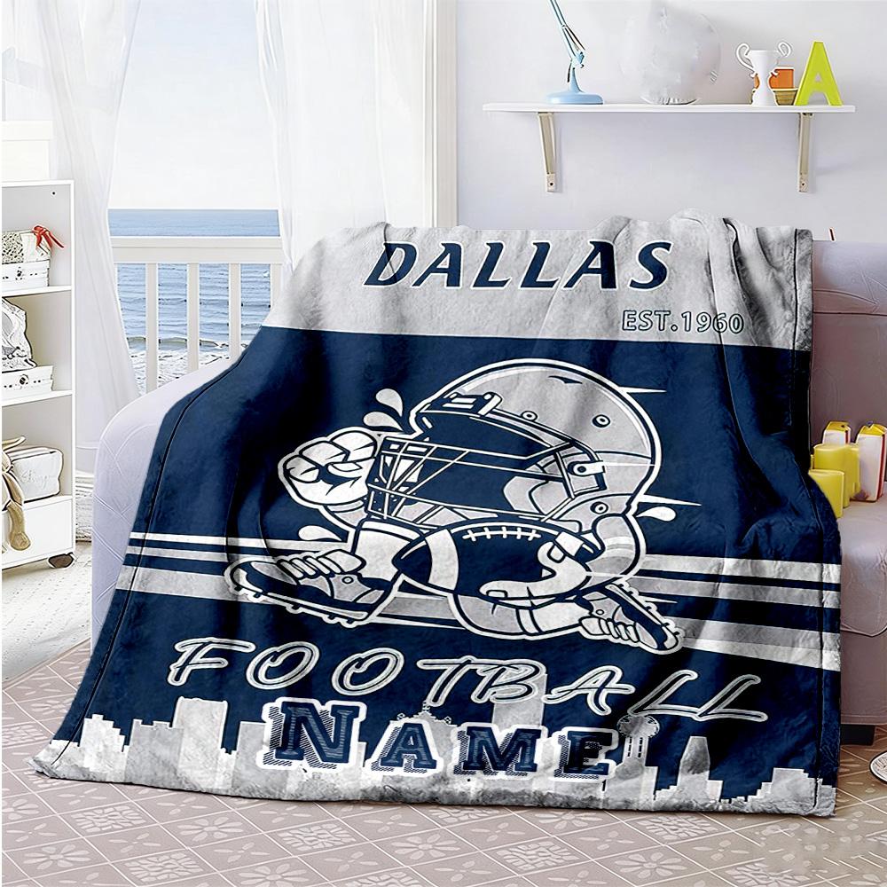 Football Customize Text Blanket Multi-purpose Customizable Blanket Durable Comfort Suitable for Couch Bed Nap Chair Ideal for All Seasons