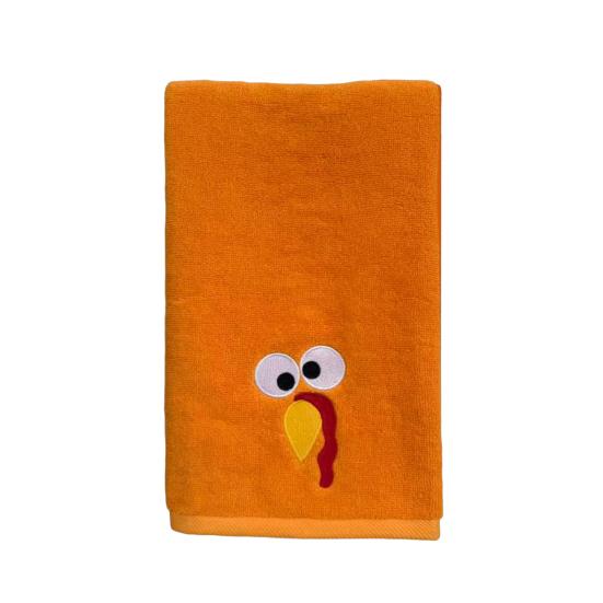Yousheng Thanksgiving Turkey Towel Embroidered Turkey Hand Towel Absorbent Bathroom Kitchen Towel for Home Farmhouse Thanksgiving Decoration