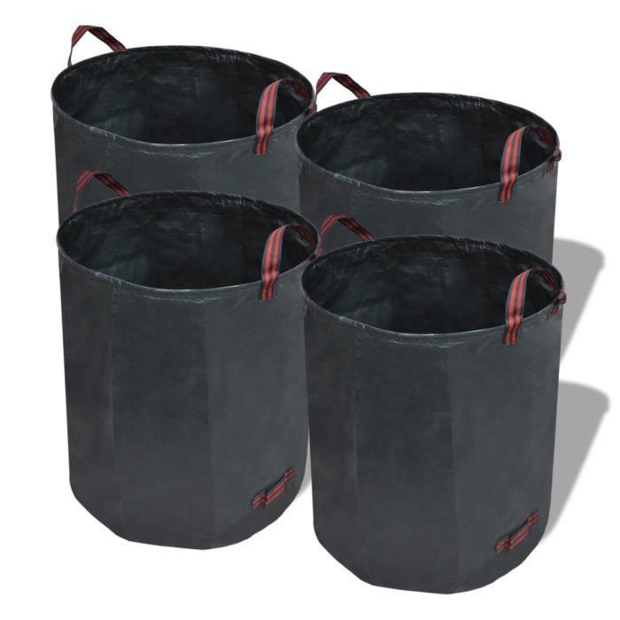 VidaXL Sac poubelle de jardin Vert foncé 4 pcs 120 L 150 g/m²