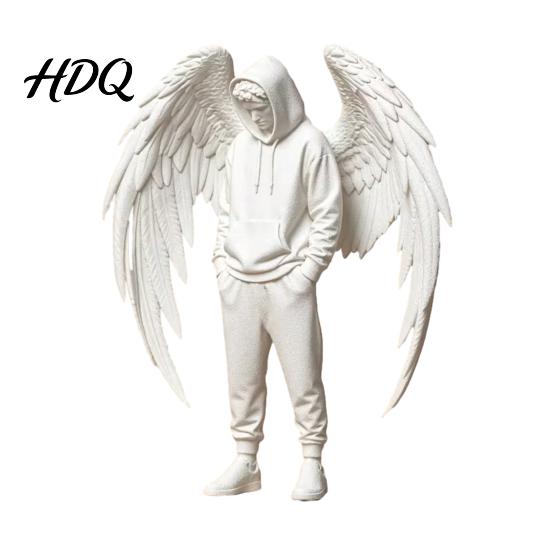 Decorative Angel Piece 3D Printed Figurine Winged Man Statue Hoodies Bookshelf Figurine