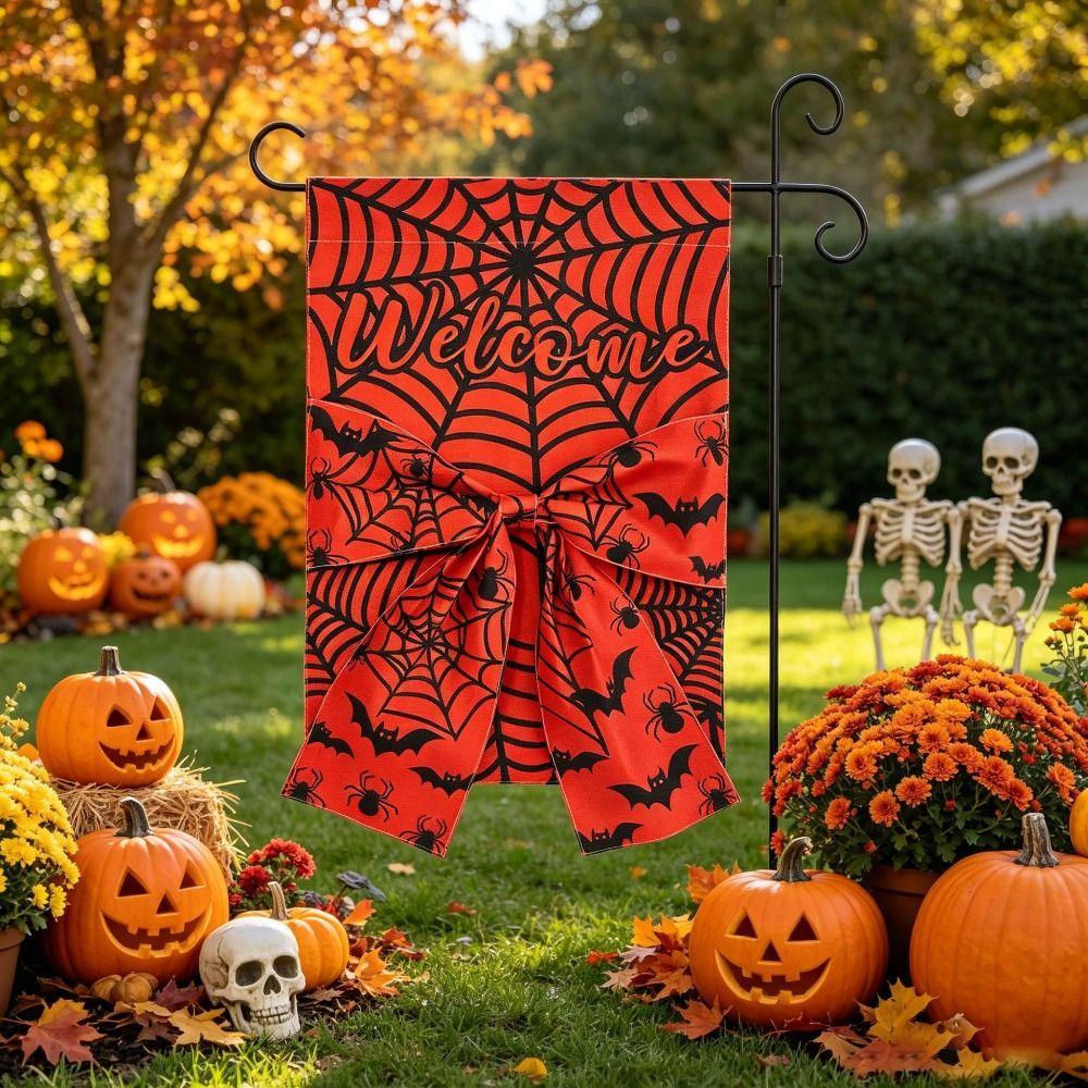 Cloth Halloween Garden Flag Creative Autumn Harvest Flag Multipurpose Pumpkin Cloth Flag Garden