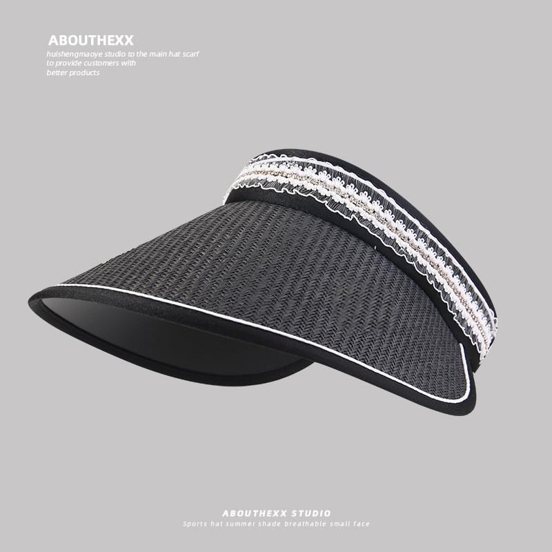 

Sun Protection Hat For Women Large Brim Straw Summer Uv Shield Outdoor Sunhat чёрный