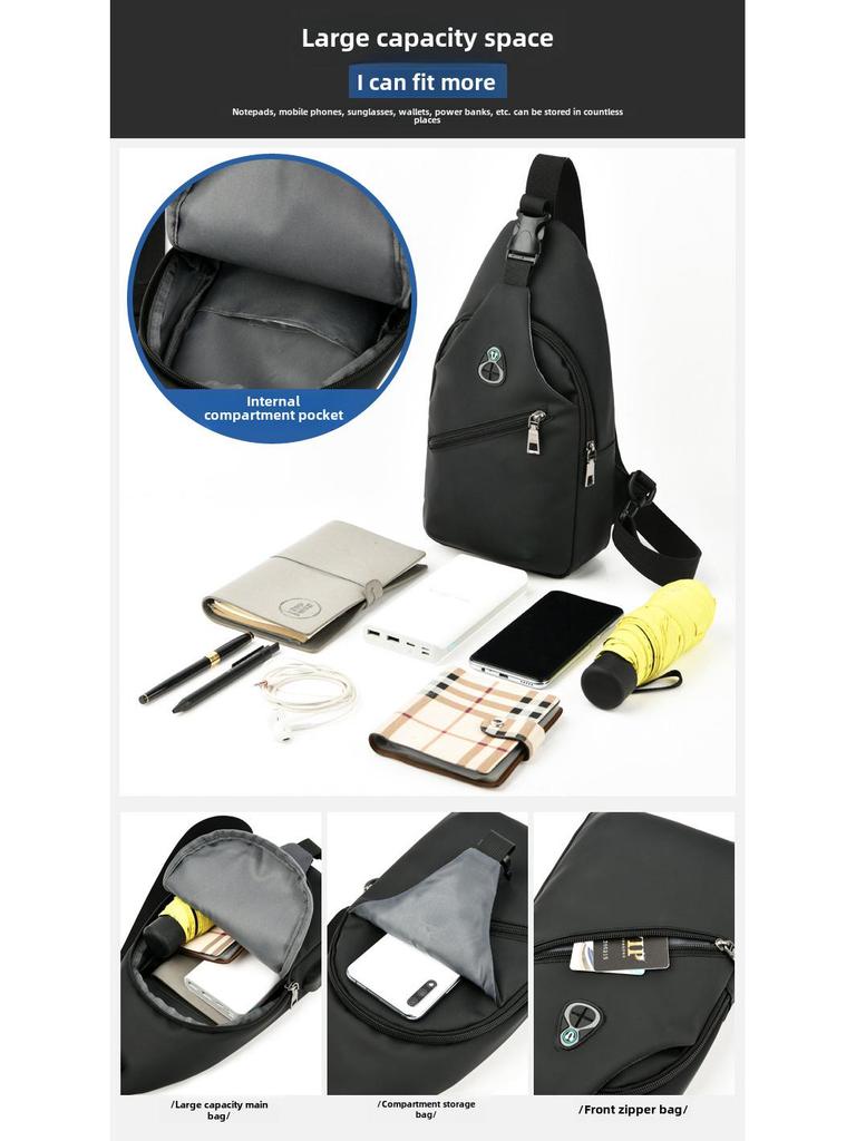 Men's Waterproof Leather Chest and Shoulder Bag
