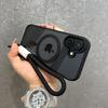 Luxury With Lanyard Clear For Magsafe Phone Case For iPhone 17 Pro Max 16 11 12 13 15 14 Pro Max Armour Wrist Strap Back Cover