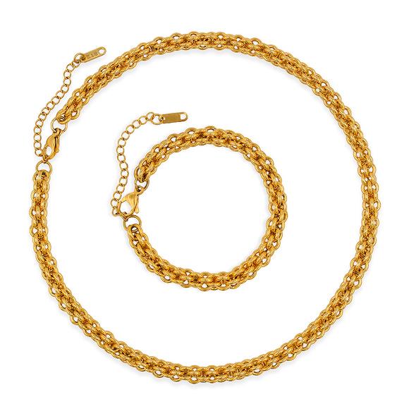 Französische Retro Barock Perlen- und Edelstahl-Schlüsselbein-Kette für Damen, 2023 Edition
