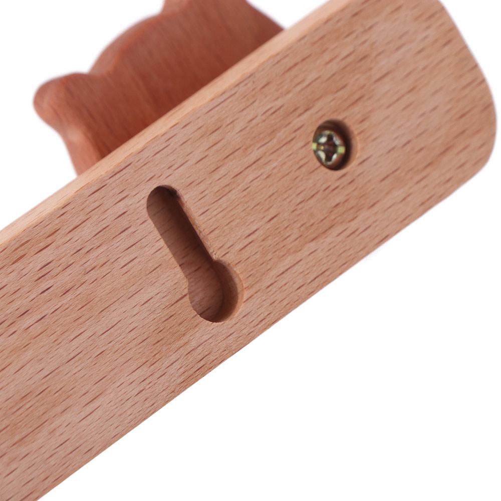 Free Punch Clothes Hanger Cute Wall Row Hanger Cartoon Solid Wood Hook  Entry Door