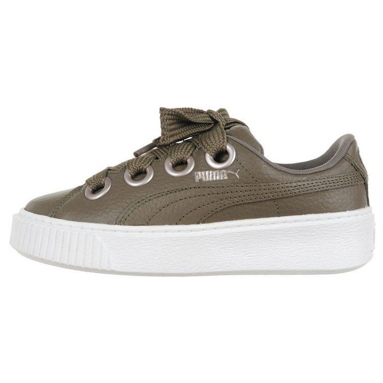 Puma Platform Kiss Leisure Board Shoes Green Women's 366460-01