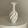Nordisch Weiß 3D-gedruckte Kunstvase für Blumen - Dekoratives & Kreatives Ornament