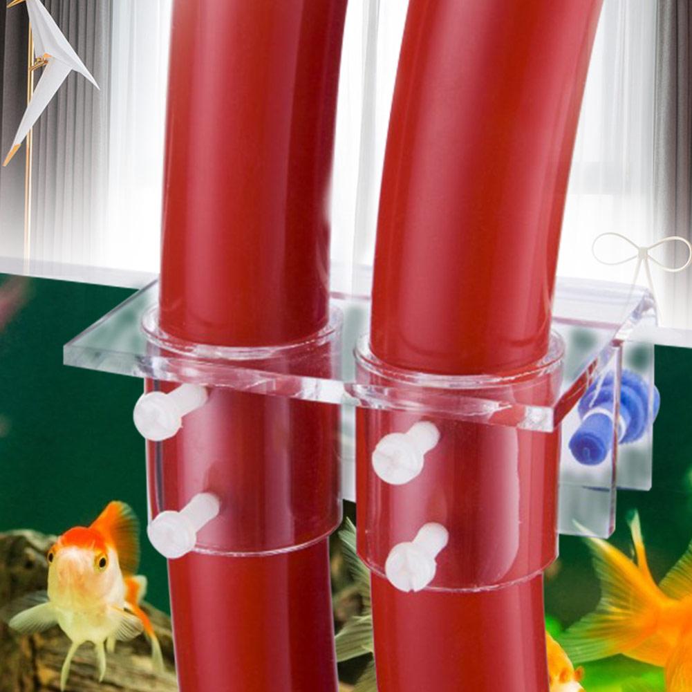 Transparent Acrylic Water Tube Soft Pipe Fixture for Fish Tank Aquarium(double Holes Fixture)