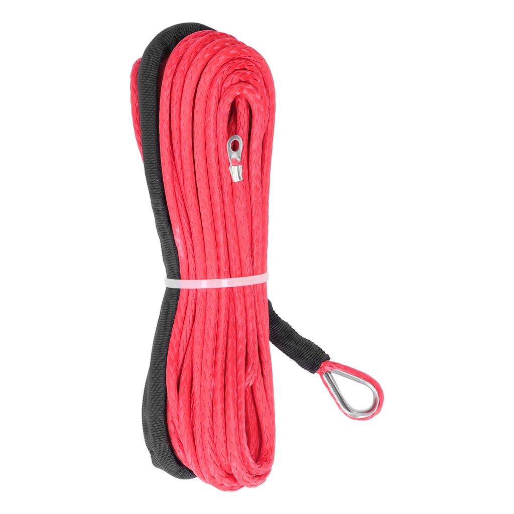Trailer Winch Rope 6mmx15m  1 4inx50ft Synthetic Fibre Red Replacement for SmittyBilt SUVs Trucks ATVs