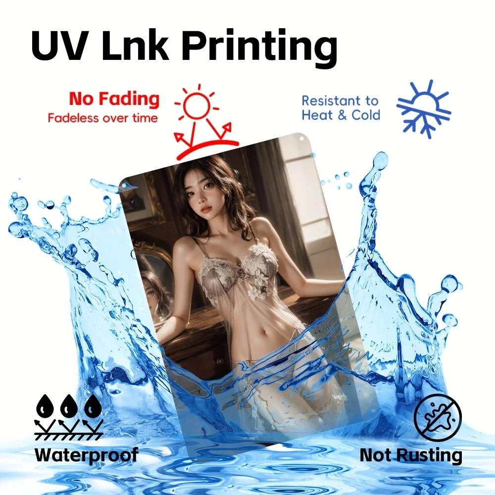 Anime Metallväggkonst 2D Platt Tecknad Dekor Vattentät Enkel Installation för Hemkontor