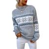 Christmas Knit Sweater Women's Turtleneck Snowflake Pullover