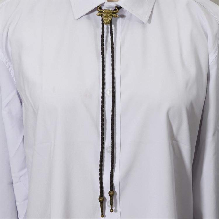 Trendy PU Leather Necktie With Bold Bull Head Design Alloy Necktie Soft Practical Unisex Gift For Birthdays Holidays