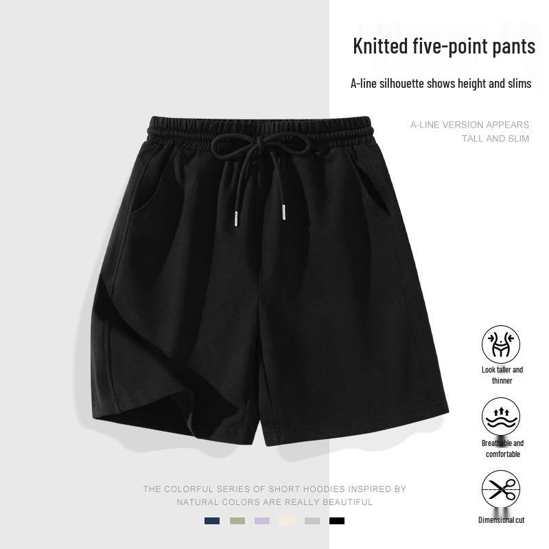 Women s Trendy Summer Casual Sports Shorts - Versatile American Brand, Loose Fit, Five-Point Fitness Style L [115-130 lbs] чёрный