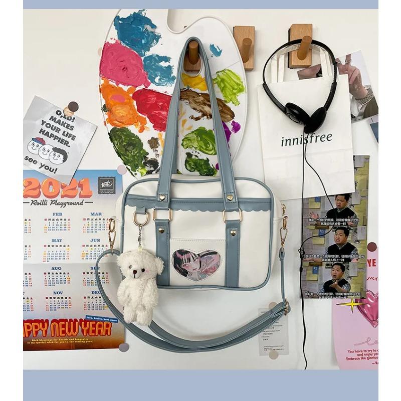 Nová japonská JK přenosná uniformní taška přes rameno PU taška Love Pain Simple Campus Girls Soft Cute Messenger Bag Itabag IB065