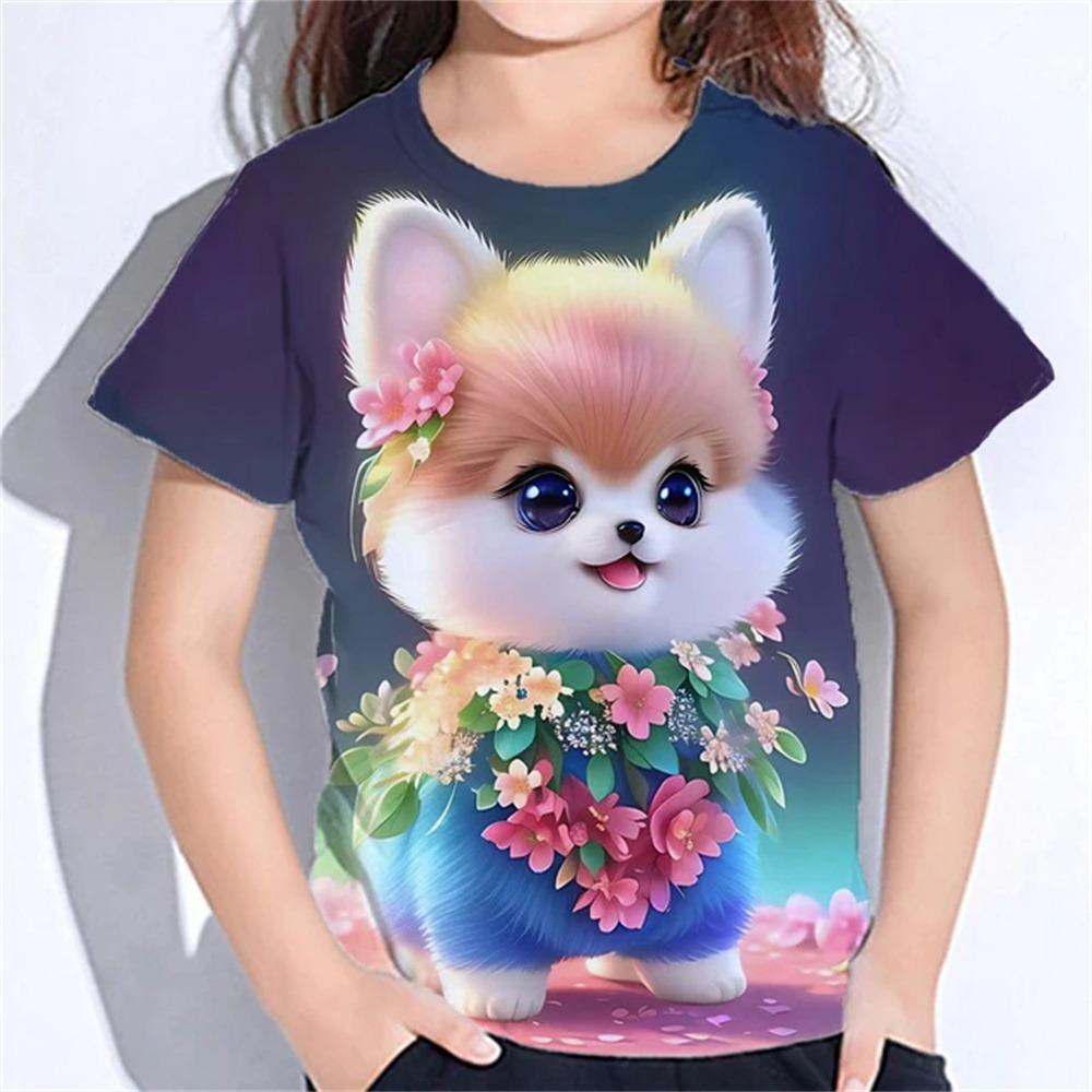 Animals 3d Print T Shirts Summer New Casual Baby T-Shirts Cute Cartoon Fashion Girl Clothes Short Sleeve Tees Girls Top