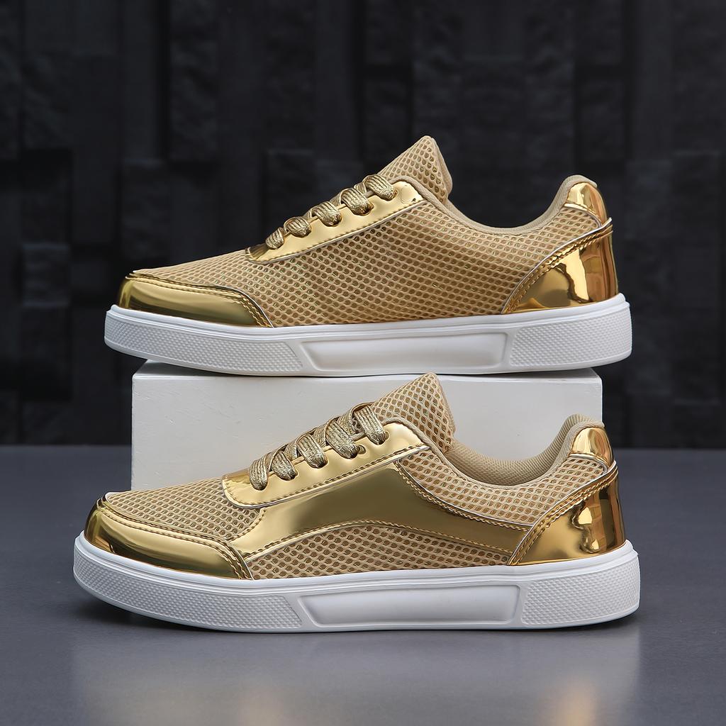 Women’s Sneakers Casual Outdoor School Student Shoes Lightweight for Girls Skateboarding Shoes Silver Gold Plus Size