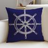 P-Nautical Style Cushion Cover Natural Linen Pillowcase Set, All-In-One Decor For Sofa, Bedroom & Chair