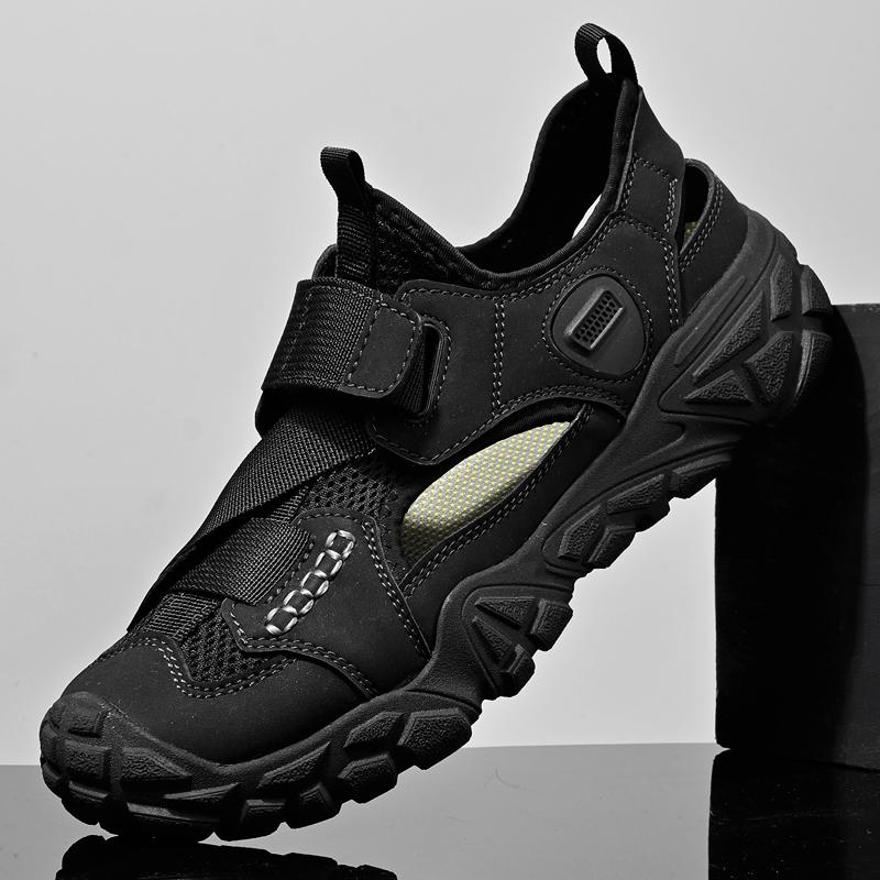 Fashion Anti-collision Toe Male Treking Walking Men's Breathable Mesh Shoes Classic Travel Hiking Shoes Summer All-match Outdoor Sneaker