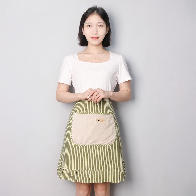 Kitchen Apron Breathable Thin Coffee House Aprons Anti-Fouling Oil-Proof Half-Length Waist Pinafore For Home Kitchen