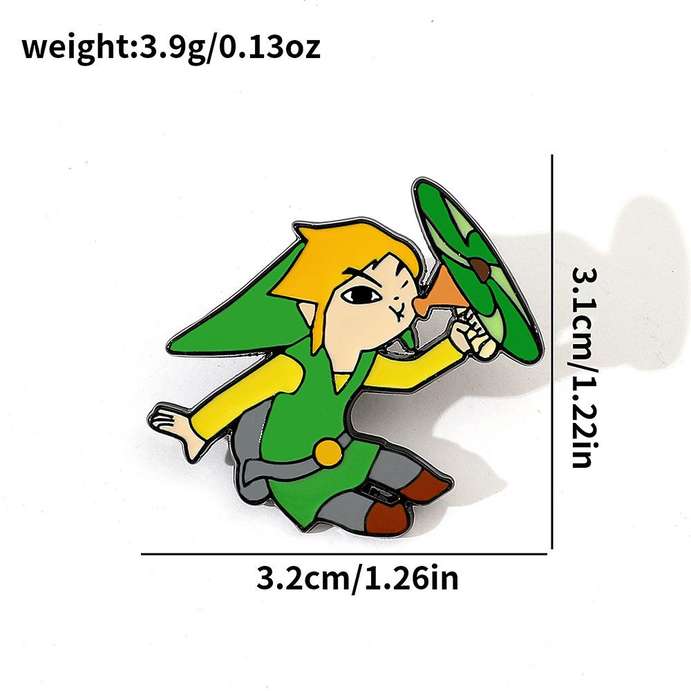 Creative Game Characters Metal Badges Legend of Zelda Link Alloy Oil Drop Brooch Pin