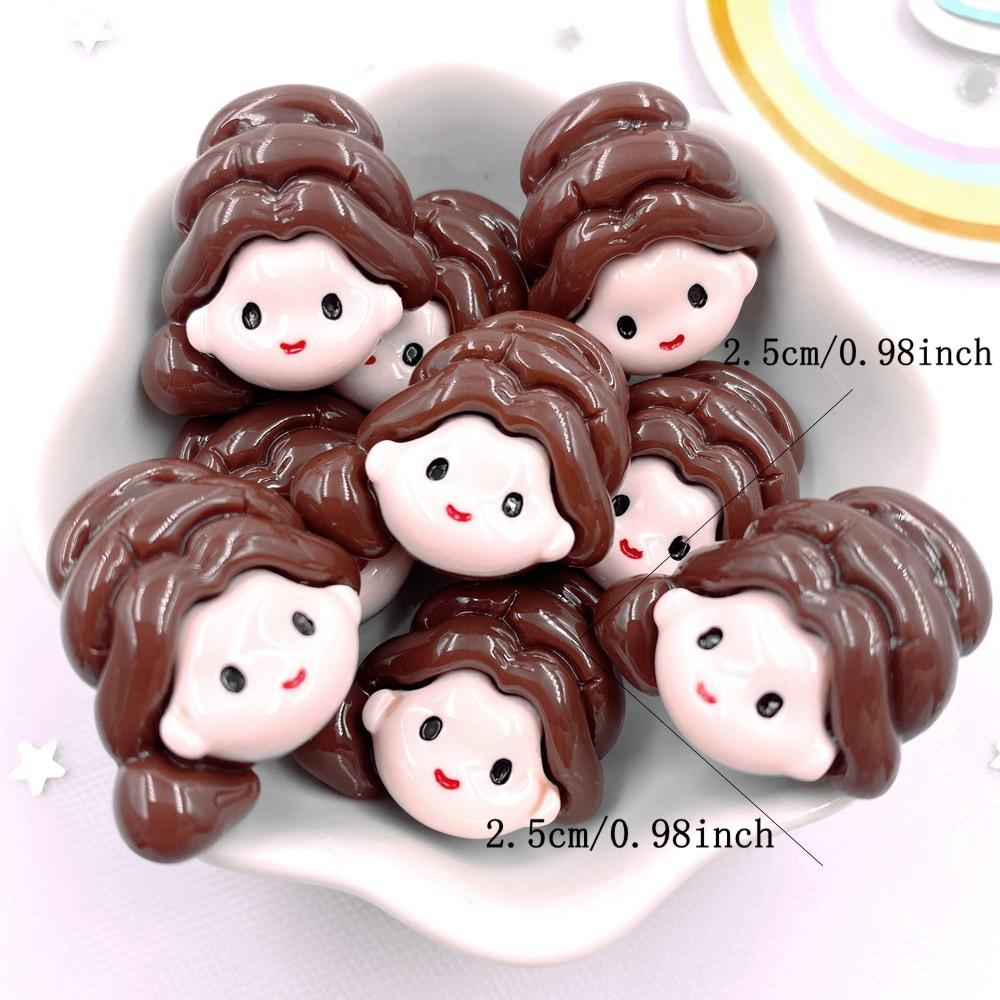 Resin Colorful Kawaii Sister Princess Flat Back Cartoons Figurines 10PCS Scrapbooks DIY Phone Decor Bow Accessories Crafts OM428