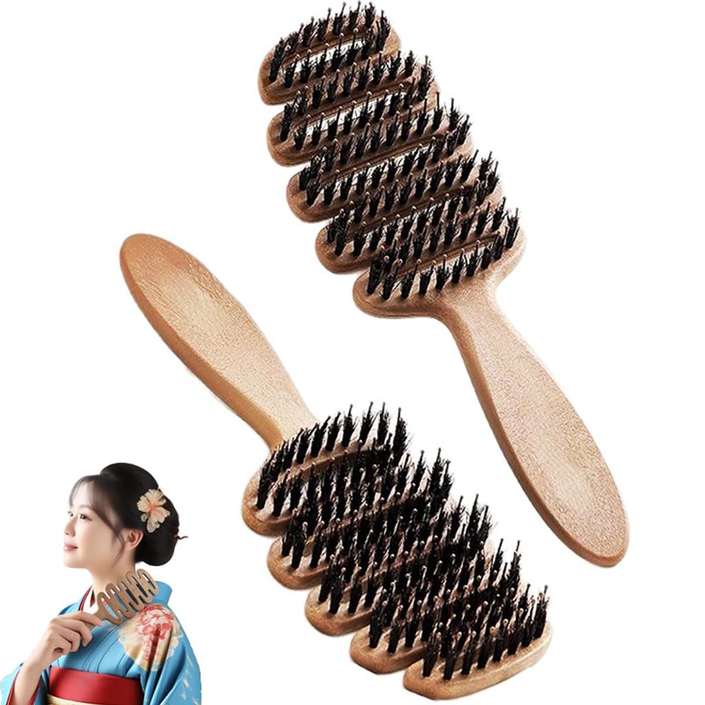 Helidrolox Wet Smooth Smooth Boar Bristle Popular Gift for Brown Brush, Quick-Dry Comb, Blow-Dry Comb, Hair, Anti-Static, Hair, Wet/Dry Use,