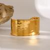 Stainless Steel Hammer Pattern Bracelet Hammered Texture Open Cuff Bangle  Autumn Season