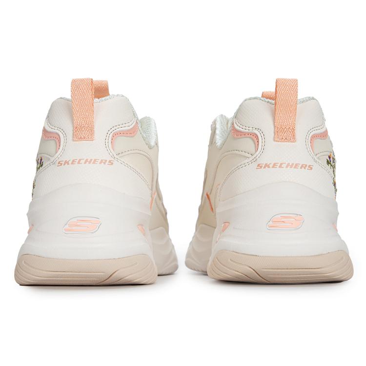 Skechers DLITES 4.0 Woven Leather Mesh Synthetic Floral Embroidered Low-Top Chunky Sneakers Women's Casual Shoes 896138-NTPH