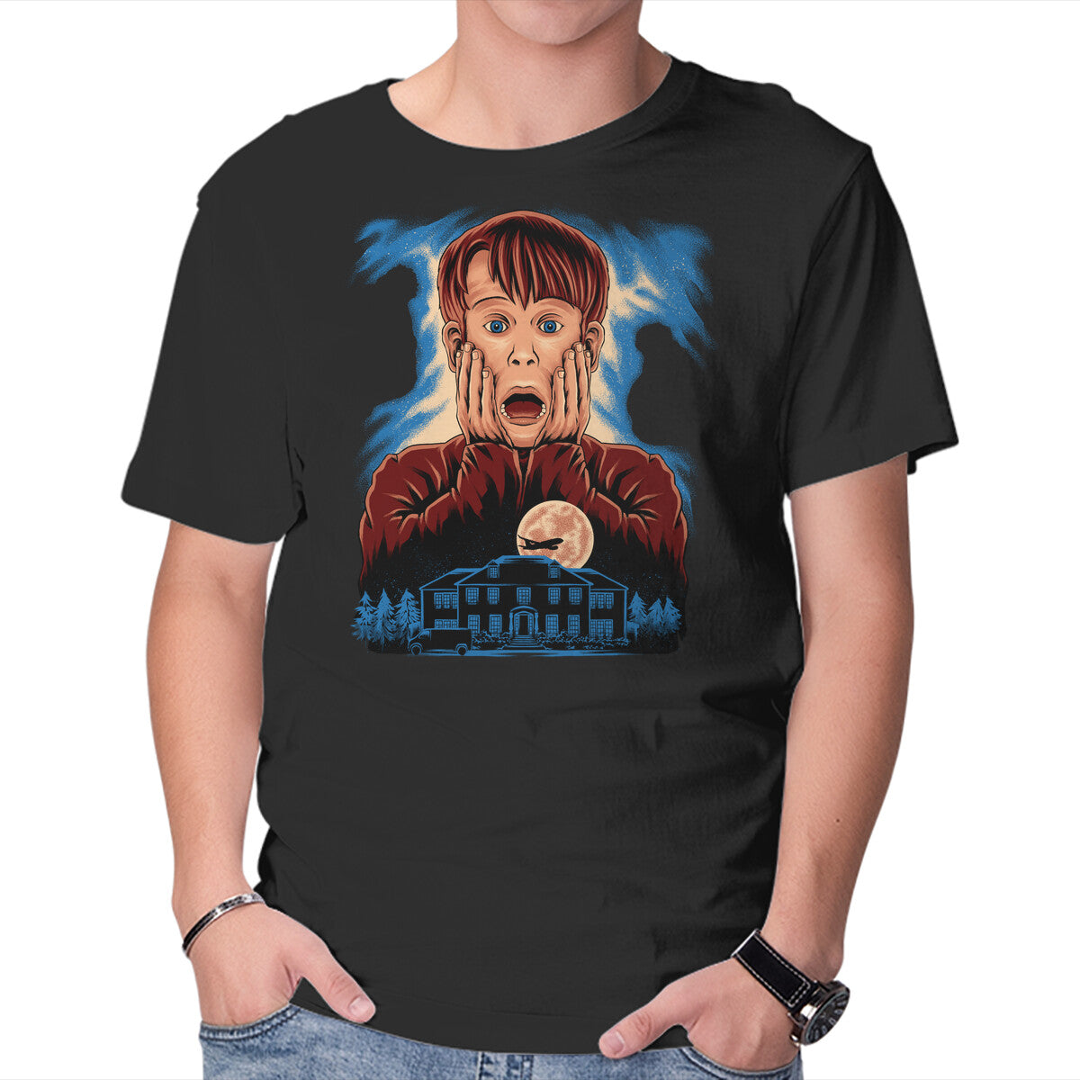 Unisex Crew Neck T-Shirt Left Alone Graphic Short Sleeve Casual Tee XXXXL