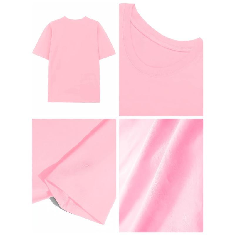 European sizes ' Pink Cute Frog Print T-Shirt - Soft Short Sleeve Summer Top with Green Frog & White Belly Design, Round Neck Casual Playwear for,