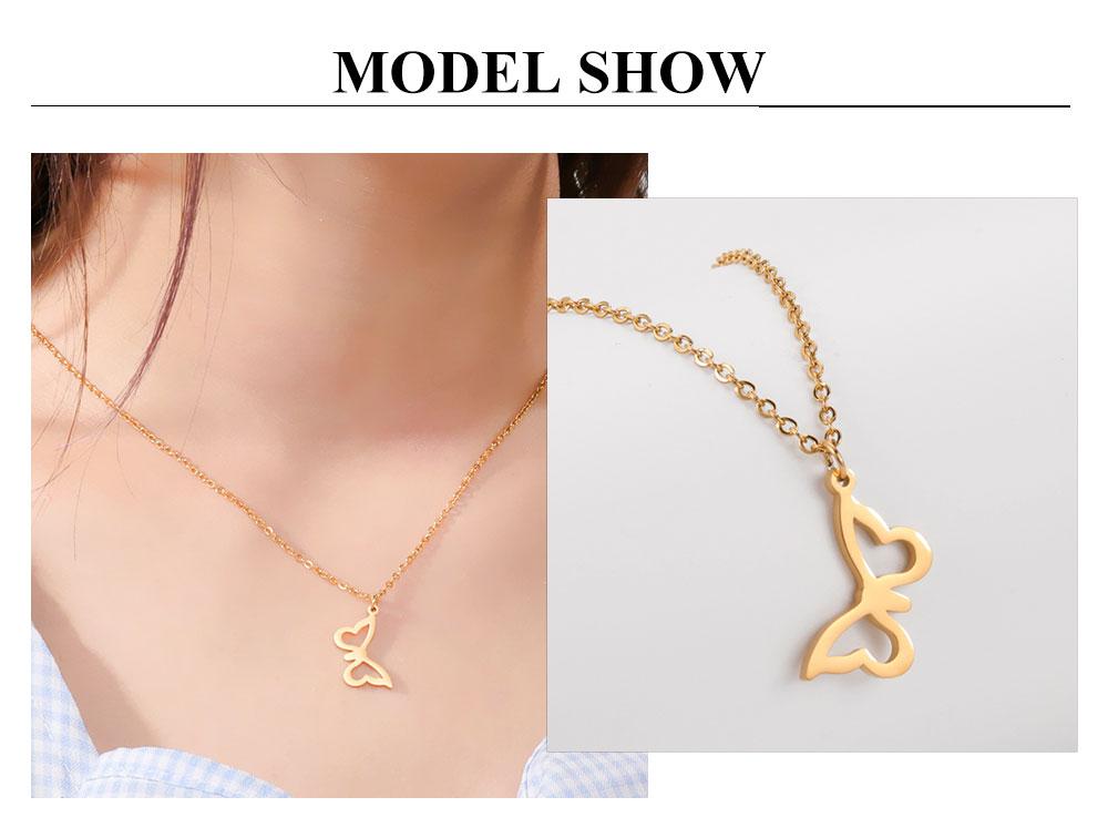 Cazador Korean Stainless Steel Butterfly Pendant Necklace Trendy Gold Color Chain Necklaces For Women Jewelry Gifts New 2026