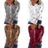 Women Casual Tunic Crew Neck Long Sleeve Star Print Tee Top Blouse For Daily Comfort And Style