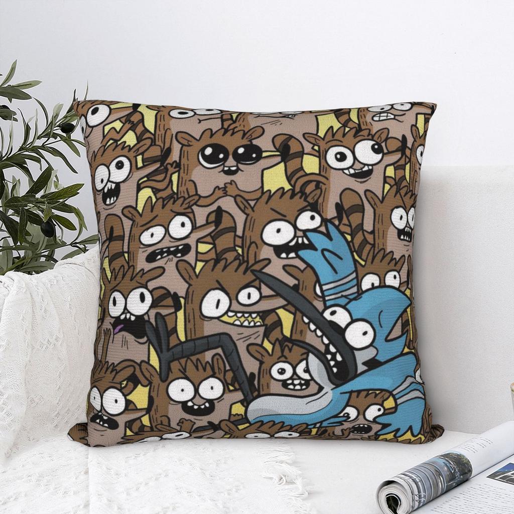 R-Regulars Show Cartoon Anime Pillowcases Merchandise Printing Cushion Cover Decorations Pillow Case Cover Bedroom Multi-Size