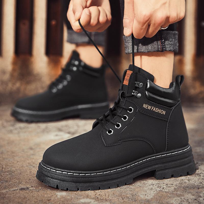 Autumn British style rhubarb boots thick-soled Martin boots hard-soled shoes niche short boots 39