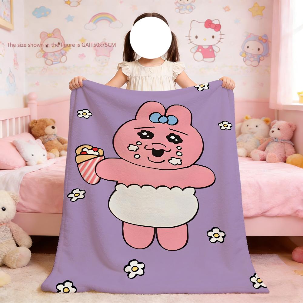 

Blanket For Soft Cartoon O-Opanchu Throw Blanket for Picnic U-Usagi Bed Sofa Home Bedroom Cute Cozy Warm Bunny Comfortable 75x90cm