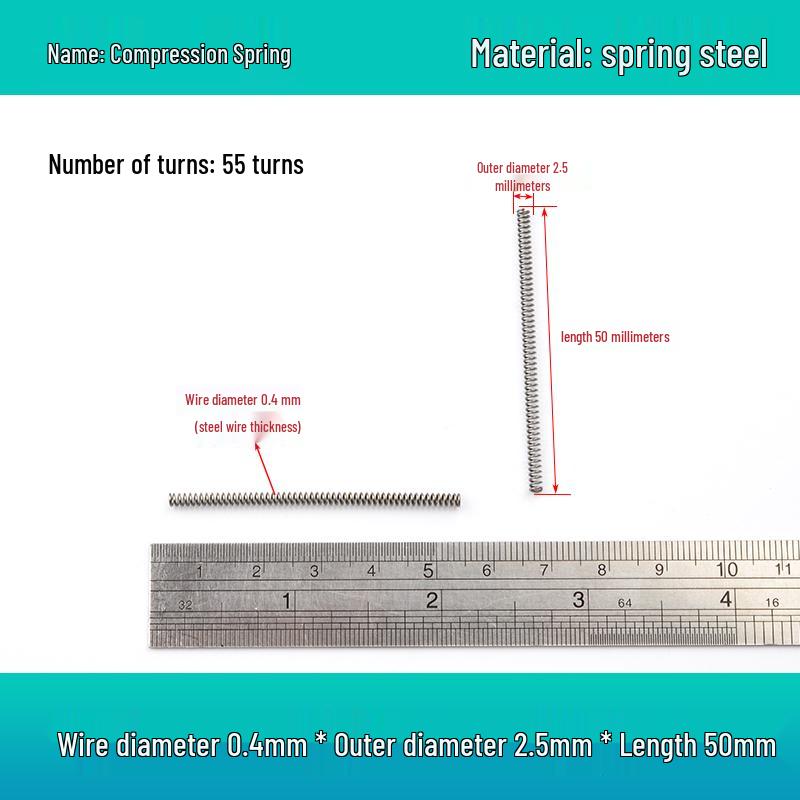 Small Mechanical Compression Spring: 0.4mm Wire, 2-8mm Outer Diameter