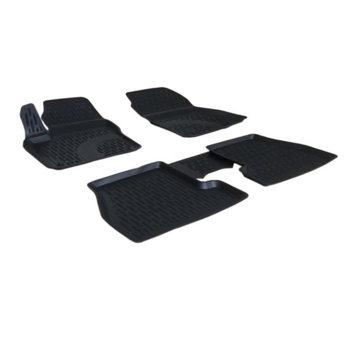 Tapis de sol - SCOUTT - Ford Focus 3 - Caoutchouc Premium - Sur mesure - Noir