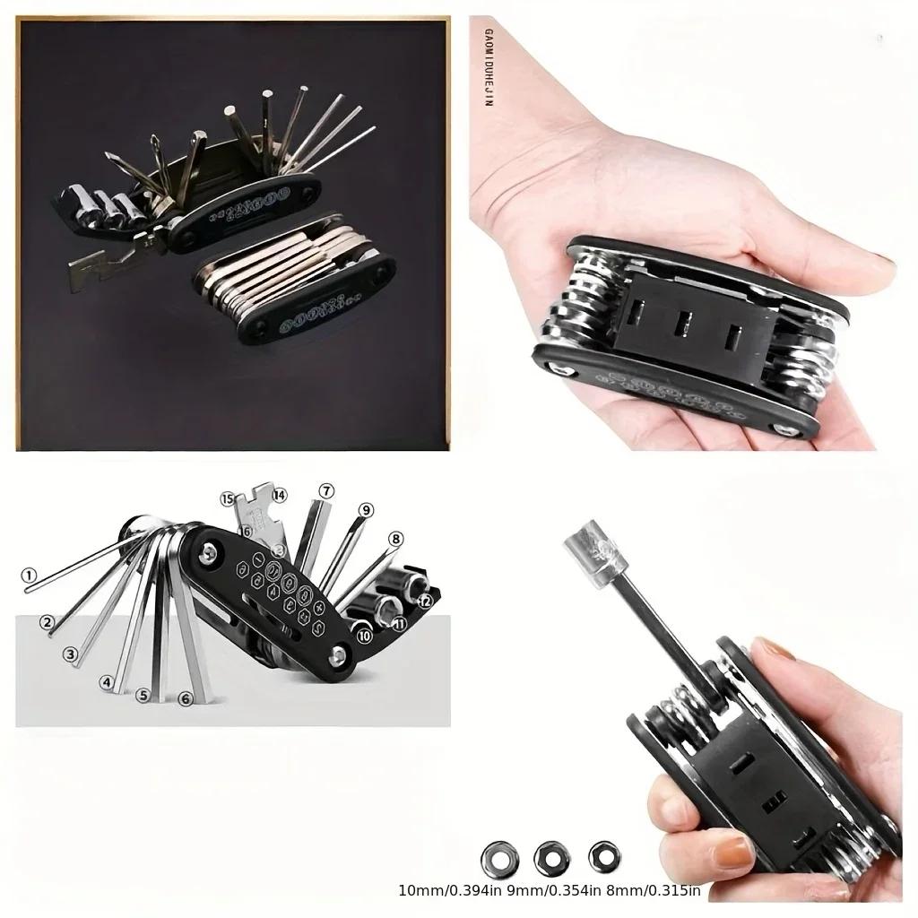 16 In 1 Mountain Bike Portable Socket Multipurpose Wrench Bicycle Multi Tool Screwdriver Motorcycle Bicycle Repair Tools